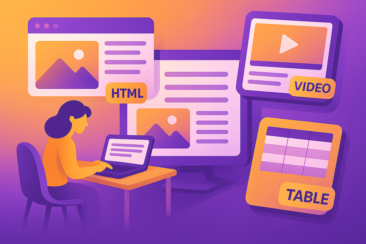 Complete content with images, tables and video