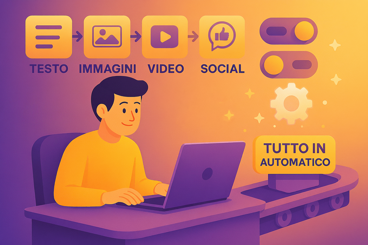 Testi, Immagini, Video, Social: tutto in automatico in modo semplice, immediato e di alta qualità